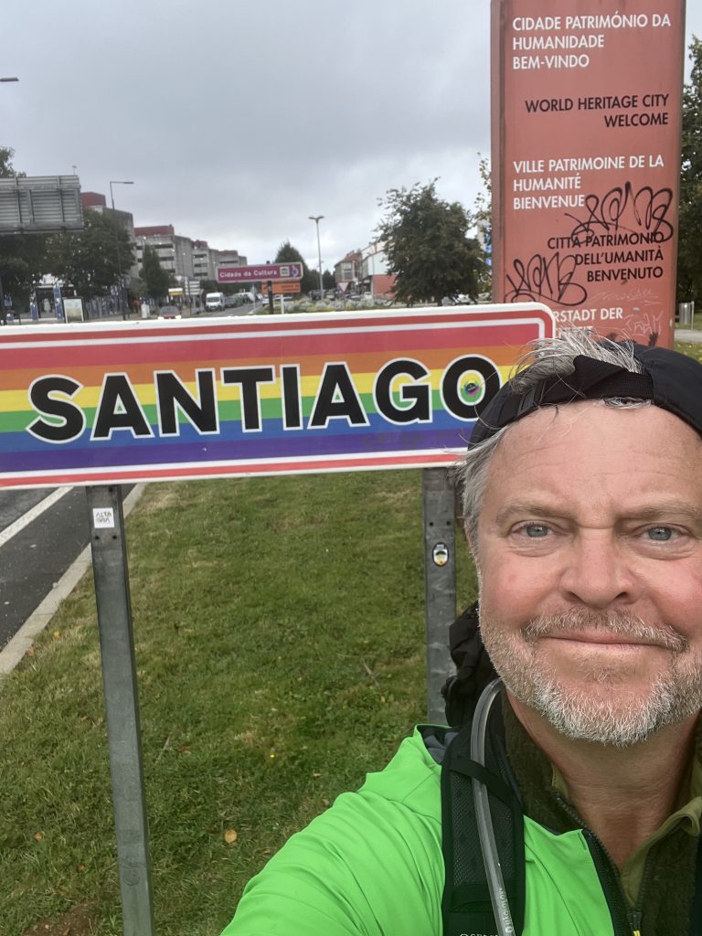Magnus Fyrfalk entering Santiago de Compostela 2022